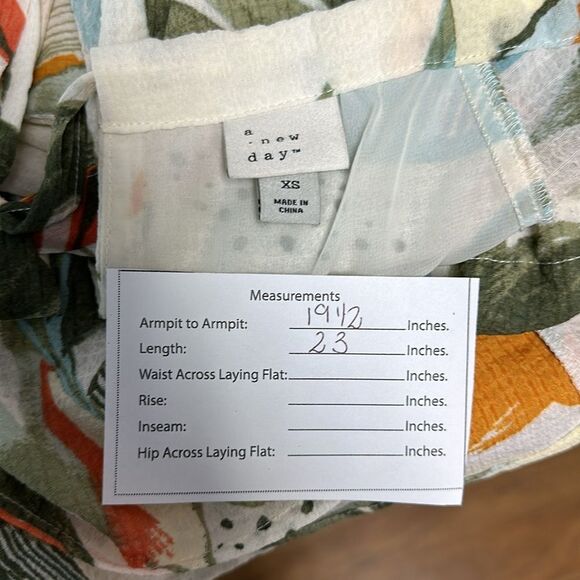 A NEW DAY Floral Boho Peasant Blouse Sz XS - Picture 7 of 7